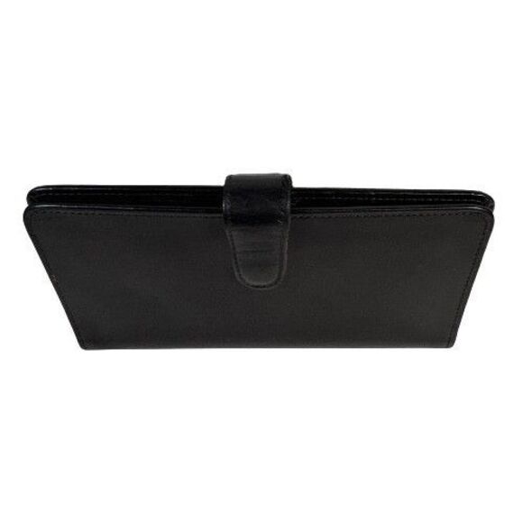 Vintage Coach Water Buffalo Slim Tab Wallet Checkbook Credit Card Black Leather - Picture 2 of 13